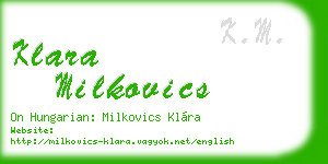 klara milkovics business card