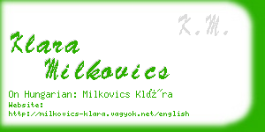 klara milkovics business card